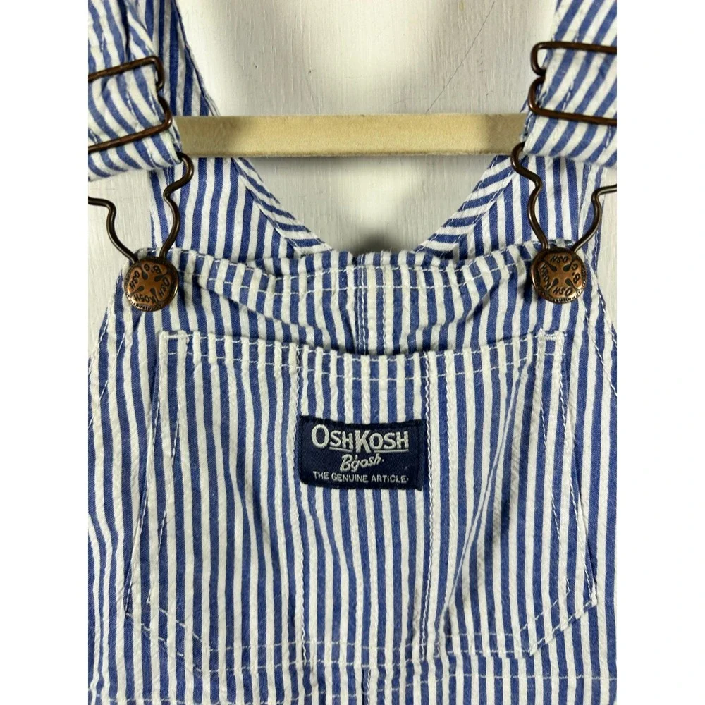 OshKosh B'gosh‎ Hickory Stripe Overalls 24M Blue White Railroad Kids